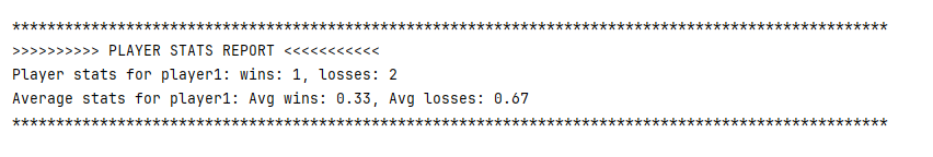 Player Stats Report